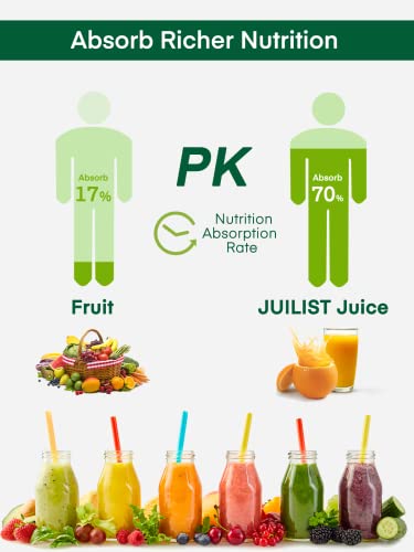  Masticating Juicer Machines, Juilist Cold Press Juicer Machines Vegetable And Fruit With Quiet Motor & Reverse Function, Slow Juicer Extractor Easy To Clean With Brush, Recipe Included