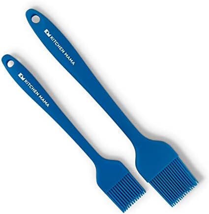  Silicone Basting Pastry Brush: Set Of 2 Heat Resistant Basting Brushes For Baking, Grilling, Cooking And Spreading Oil, Butter, BBQ Sauce, Or Marinade. Dishwasher Safe(Metal Grey)