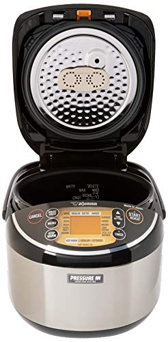  Pressure Induction Heating Rice Cooker & Warmer, 10 Cup, Stainless Black, Made In Japan