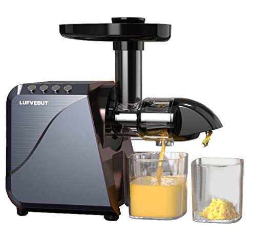  Cold Press Juicer Extractor With Reverse Function & Overheat Protection, Slow Juicer For Fruits And Vegetables, Easy To Assemble And Clean Juice Extractor With Quiet Motor & BPA Free, 2 Speed Modes