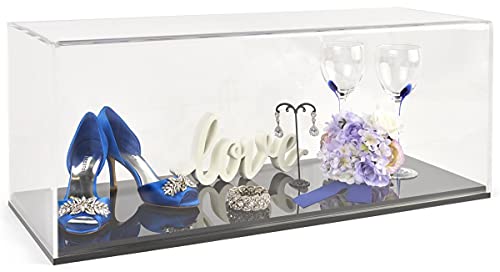  Acrylic Display Case 11'' X 29" With Ring, Black Base, And Lift Off Top For Countertop Use