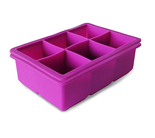  Ice Cube Mold Silicone Ice Cube Tray Large Squares 2 X 6 Big Ice Cube Molds Set - Makes 12 Cubes! The Large Ice Cube Molds Made From Food Grade Silicone & Are Reusable