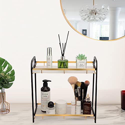  2 Tier Bathroom Counter Organizer, Premium Bathroom Sink Organizer Countertop, Kitchen Spice Rack Storage Shelf, Living Room Organization, Dresser Top Organizer & Vanity Tray, Bedroom Storage