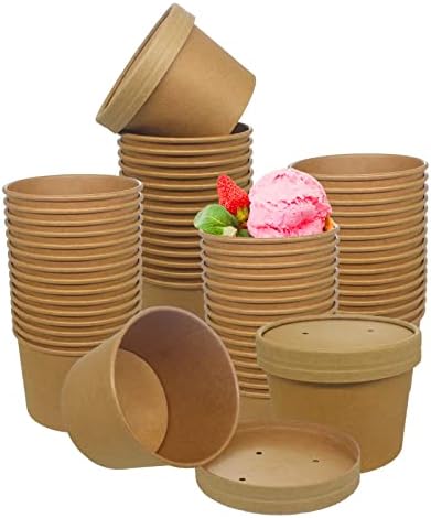  40 Count (16 Oz) One - Pint Frozen Dessert Containers With Lids Ice Cream Cups With Lids