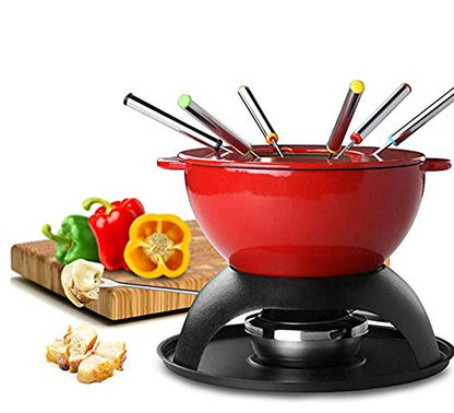  6 Pack Color Coding Cheese Fondue Forks, Stainless Steel Fruit Fondue Forks, 9.5 Inch