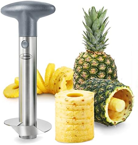  Pineapple Corer, [Upgraded, Reinforced, Thicker Blade] Newness Premium Pineapple Corer Remover (Black)