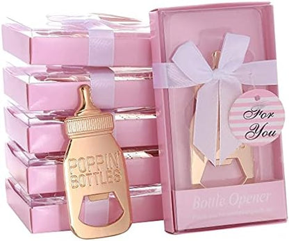  24 Pack Bottle Openers For Baby Shower Favors Gifts, Bridal Baby Shower Decorations Souvenirs, Poppin Bottle Openers With Exquisite Gifts Box Used For Baby Shower Party Favor(New White)