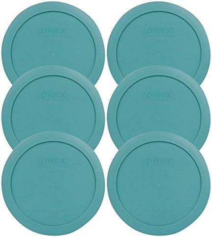 Pyrex 7201-PC Turquoise Round 4 Cup Plastic Storage Lid, Made In USA - 4 Pack