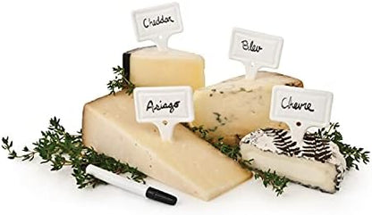 True Rue Tag Set Of 4 Ceramic Cheese Labels, White
