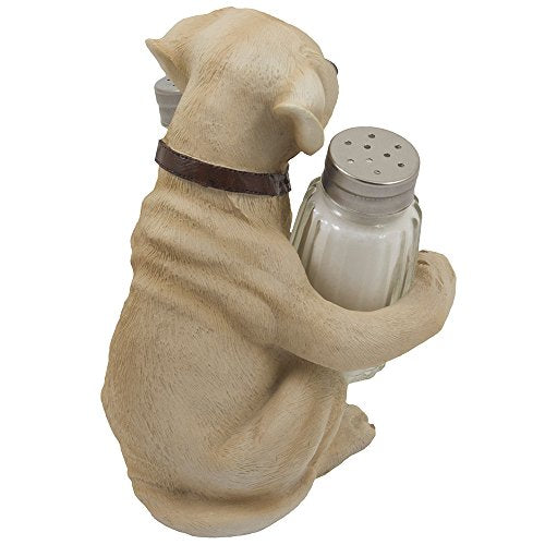  Labrador Retriever Salt And Pepper Shaker Set With Decorative Display Stand Dog Figurine Holder For Lodge & Hunting Cabin Kitchen Decor Table Centerpieces As Puppy Gifts For Hunters