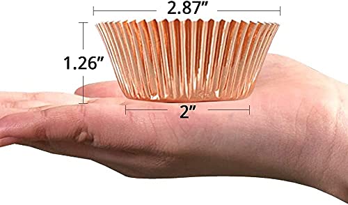  Rose Gold Foil Cupcake Liners Standard Muffin Baking Cups, 200-count