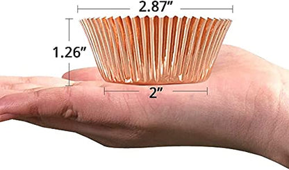  Rose Gold Foil Cupcake Liners Standard Muffin Baking Cups, 200-count