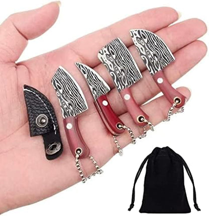  Tiny Knife Chef Keychain With Sheath For Package Opener Box Cutter Letter Opener-8pcs