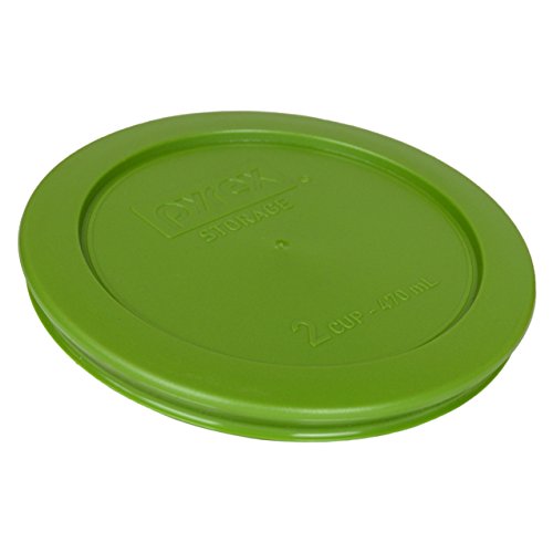 Pyrex 7200-PC 2-Cup Lawn Green Plastic Food Storage Lid, Made In USA - 2 Pack