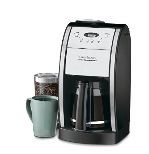 Cuisinart DGB-550BKP1 Automatic Coffeemaker Grind & Brew, 12-Cup Glass, Black And CPT-180P1 Metal Classic 4-Slice Toaster, Brushed Stainless