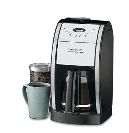 Cuisinart DGB-550BKP1 Automatic Coffeemaker Grind & Brew, 12-Cup Glass, Black And CPT-180P1 Metal Classic 4-Slice Toaster, Brushed Stainless