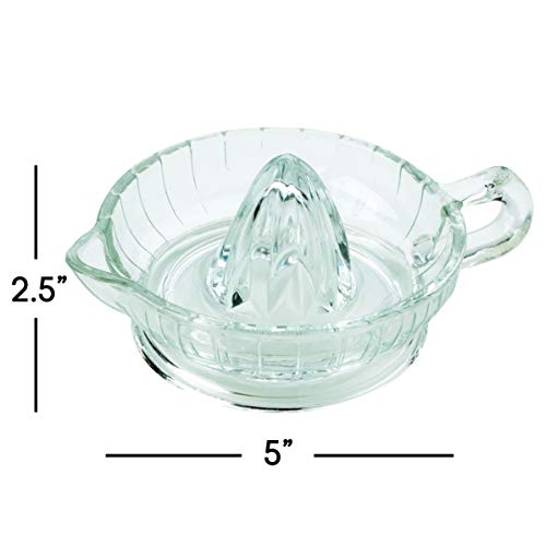  Rus Juicer Reamer With Handle And Pour Spout, Heavyweight Glass