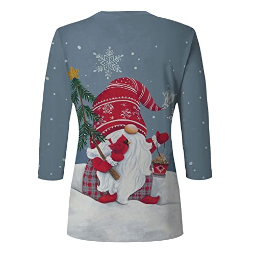  Womens 2022 Fall Fashion Tops Fall Plus Size Sweatshirts Long Sleeve Christmas Print Loose Tops Pullover Top Streetwear