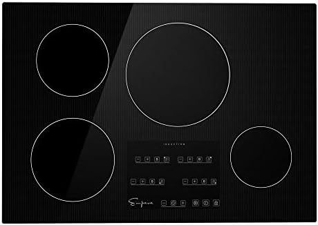  Electric Stove Induction Cooktop With 2 Burners In Black Vitro Ceramic Smooth Surface Glass 120V, 12 Inch