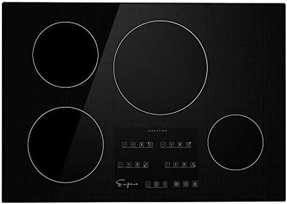  Electric Stove Induction Cooktop With 2 Burners In Black Vitro Ceramic Smooth Surface Glass 120V, 12 Inch