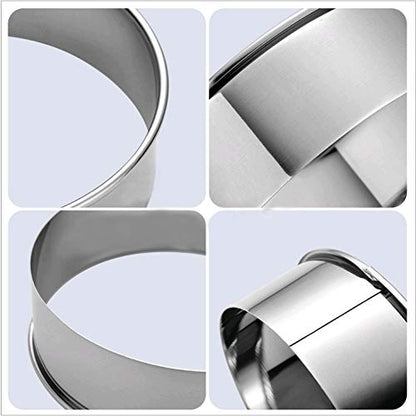  Cookie Cutters - Biscuit Cutters/Stainless Steel Dumpling Cutters/Cake Pastry Cutters / Cake Cookie Scone Cutters Molds Stamps For Cooking Baking ( 3Pcs, Round Edge)
