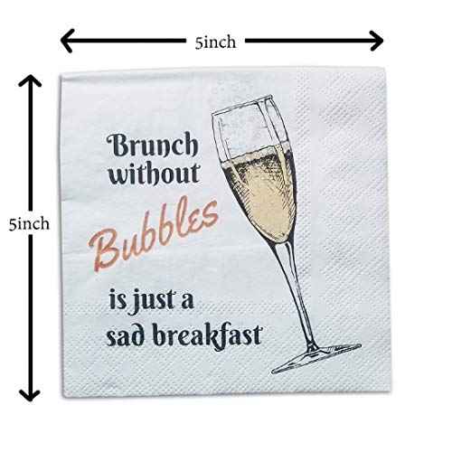 GENERIC 30 Cocktail Napkins. Disposable Paper Beverage Napkins For Your Bar, Happy Hour, Brunch, Mimosas, Wine Parties, Bachelorette, Easter, Birthdays And Holidays. Great Gift Or Stocking Stuffer- 30ct.