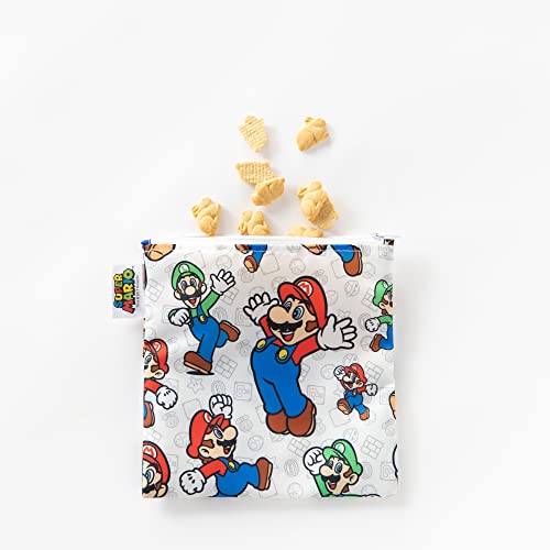  Sandwich Bag / Snack Bag, Reusable Fabric, Washable, Food Safe, BPA Free, 7x7 â€“ Nintendo Mario/Luigi, Pack Of 1