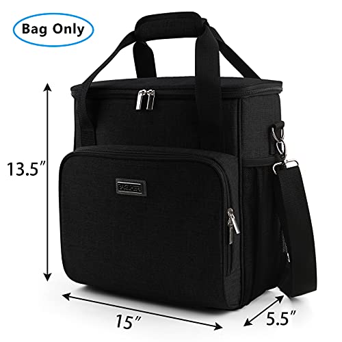  Coffee Maker Storage Bag,Waterproof Travel Carrying Organizer Case,Suitable For Kering Coffee Machines And Other Accessories,Dustproof Tote Bag With Shoulder Strap Black
