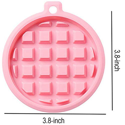  2-Pack Silicone Waffle Mold, Muffin Pans Molds, Waffle Maker Baking Tray Mold Bakeware For Waffle Cake Chocolate Craft Candy Soap Baking, Blue&Pink (Round: 3.8x3.8x0.4 Inch)