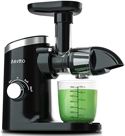  Slow Juicer,Aeitto Celery Juicer Machines,Masticating Juicer,Cold Press Juicer, Juice Extractor With 2-Speed Modes,Reverse Function & Quiet Motor For Vegetables And Fruits,Easy To Clean With Brush