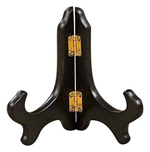  7" Ebony Wooden Plate Stand Easel Holder