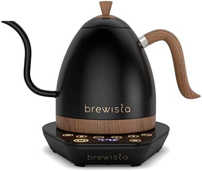  Artisan Electric Gooseneck Kettle, 1 Liter, For Pour Over Coffee, Brewing Tea, LCD Panel, Precise Digital Temperature Selection, Flash Boil And Keep Warm Settings (Pearl All White)