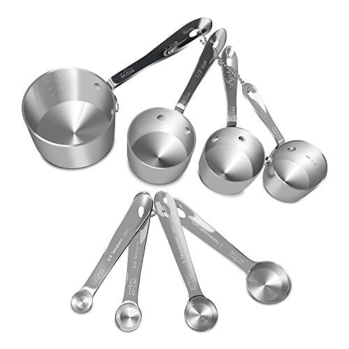  Stainless-Steel 8 Pc. Standard-Size Measuring Cup & Spoon Combo Set