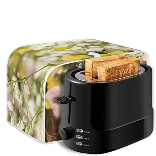  Buybai Kitchen Toaster Covers 2 Slice Wide Slot Cute 3D Pig Pattern Small Appliance Covers Dustproof Bread Maker Covers