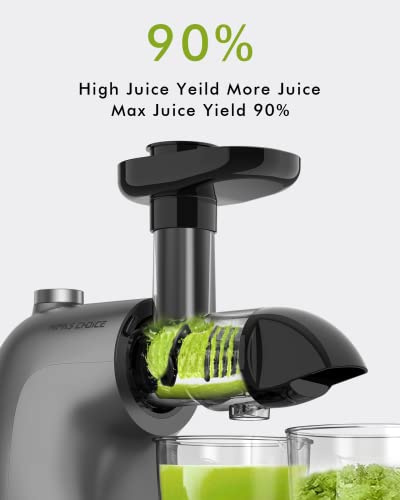  Juicer Machines MAMA'S CHOICE, Slow Masticating Juicer For Vegetable And Fruit, Cold Press Juicer Extractor Easy To Clean With Total Pulp Control, Quiet Motor, Reverse Function