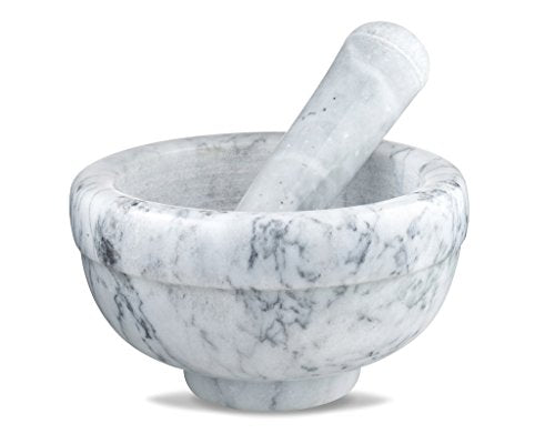  Ler Mortar And Pestle Set Marble Grey 3.75 Inches Diameter