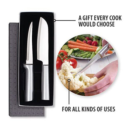  Ada Cutlery Two Piece Knife Stainless Steel Cook’s Choice Gift Set With Aluminum, 8 Inches, Silver Handle