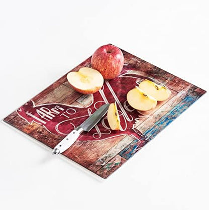  Glass Cutting Board, 16 * 12 Inch Set Of 1 Tempered Glass Cutting Board, Decorative Square Marble Chopping Board For Kitchen, Scratch, Heat, Shatter Resistant Cutting Mat (Mosaic)
