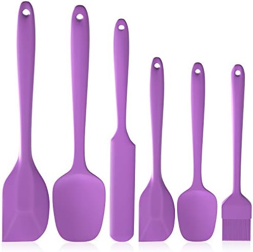  Heat Resistant Silicone Spatulas Set 6pcs, Seamless Design Non-Stick Mixing Spatulas With Stainless Steel Core, Premium BPA-Free Rubber Spatula Baking Cooking Utensile For Home Kitchen BBQ (white)