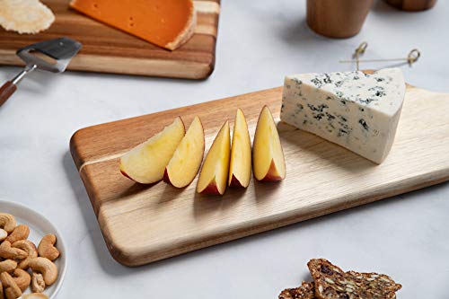  Villa Acacia Wooden Cutting Board - 17 X 6 Inch Wood Board Serving Tray For Bread And Cheese With Handle - Decorative Charcuterie Boards For New Home, Wedding Gift