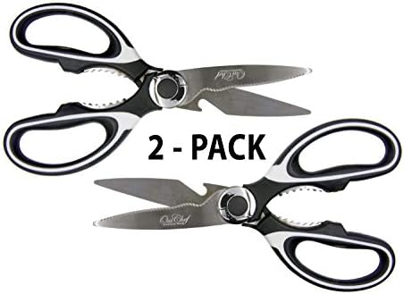  Kitchen Shears, Chef Scissors, Poultry Shears, Meat Shears, Kitchen Scissors With Premium Stainless Steel Blades & Sure-Grip Ergonomic Handles (White-Single)