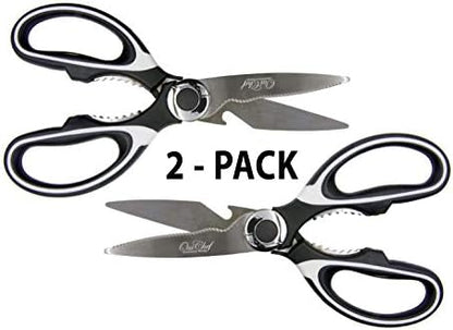  Kitchen Shears, Chef Scissors, Poultry Shears, Meat Shears, Kitchen Scissors With Premium Stainless Steel Blades & Sure-Grip Ergonomic Handles (White-Single)