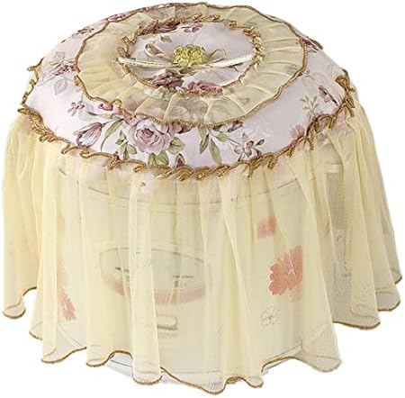  Luchike 2 Pcs Printed Lace Dust Cover For Pressure Cooker Round Cloth Cover For Rice Cooker Home Decorative Rice Cooker Accessories Red