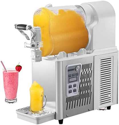  VEVOR Commercial Slushy Machine, 3Lx2/0.8x2 Gal Food-Grade PC Tanks, 340W 110V, Stainless Steel Smoothie Frozen Drink Maker, Slushie Machine For Supermarkets Cafes Restaurants Bars, White