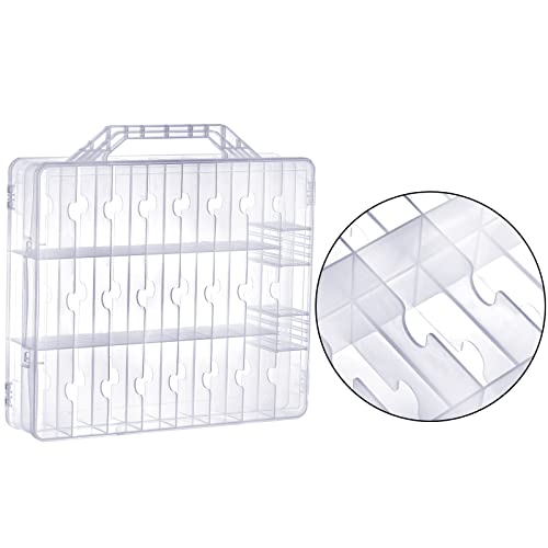  2 Pieces Double Side Universal Clear Nail Polish Organizer Box Nail Tools Holder Case For 48 Bottles With 8 Adjustable Dividers