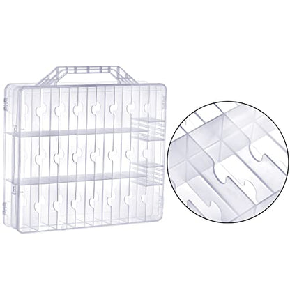  2 Pieces Double Side Universal Clear Nail Polish Organizer Box Nail Tools Holder Case For 48 Bottles With 8 Adjustable Dividers