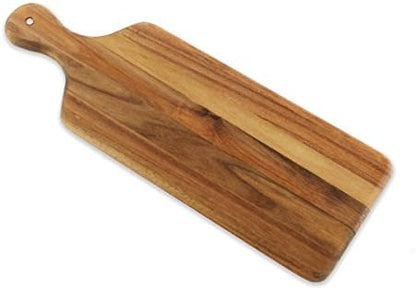  Villa Acacia Wooden Cutting Board - 17 X 6 Inch Wood Board Serving Tray For Bread And Cheese With Handle - Decorative Charcuterie Boards For New Home, Wedding Gift