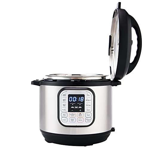  ADWOA 8-Quart 7-in-1 Electric Pressure Cooker, Slow Cooker, Rice Cooker, Steamer, Sauté, Yogurt Maker, Warmer & Sterilizer, Includes Free App With Over 1900 Recipes, Stainless Steel