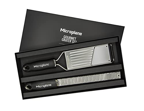 Microplane Kitchen Grater Set (Zester & Vegetable Slicer) For Parmesan, Citrus Fruits, Nutmeg, Potatoes, Zucchini And Cucumber With Stainless Steel Blade