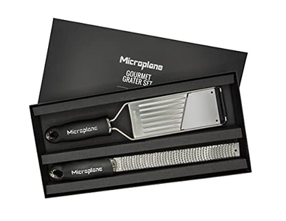 Microplane Kitchen Grater Set (Zester & Vegetable Slicer) For Parmesan, Citrus Fruits, Nutmeg, Potatoes, Zucchini And Cucumber With Stainless Steel Blade
